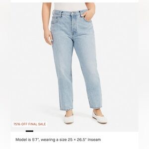 Everlane the 90’s cheeky Jean size 30 ankle